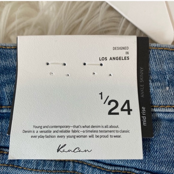 Kancan Mid Rise Distressed Skinny Ankle Jeans NWT - Picture 7 of 7